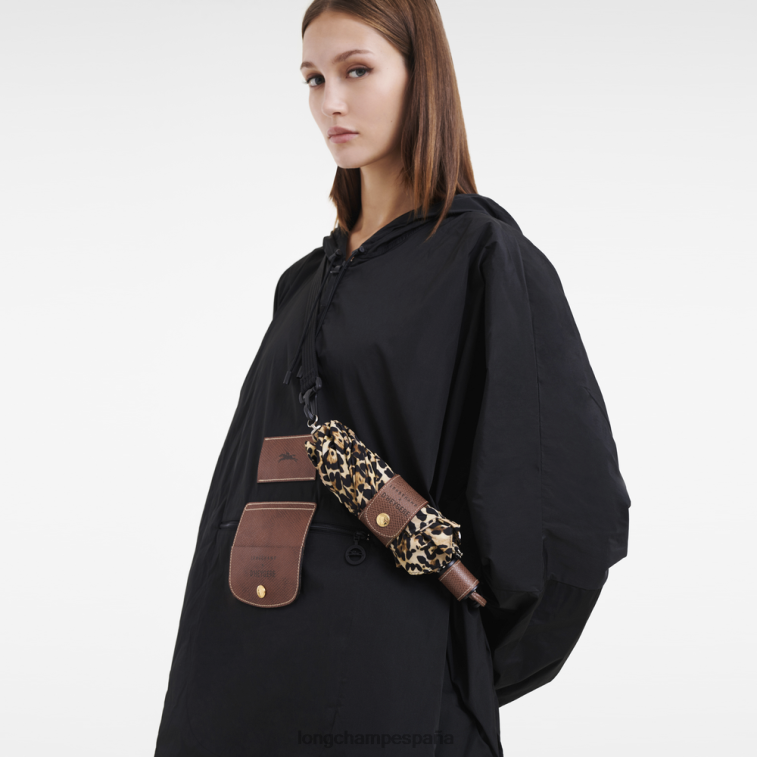 Longchamp X D'heygere paraguas estampado de pantera hombres accesorios 064LB966