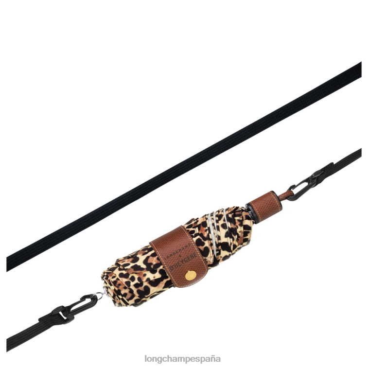Longchamp X D'heygere paraguas estampado de pantera hombres accesorios 064LB966