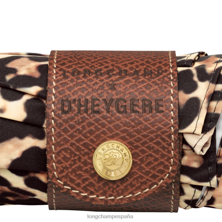 Longchamp X D'heygere paraguas estampado de pantera hombres accesorios 064LB966