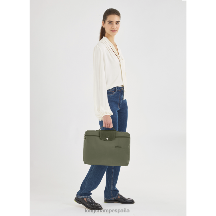 Longchamp carpeta de documentos verde le pliage bosque hombres bolsas 064LB493