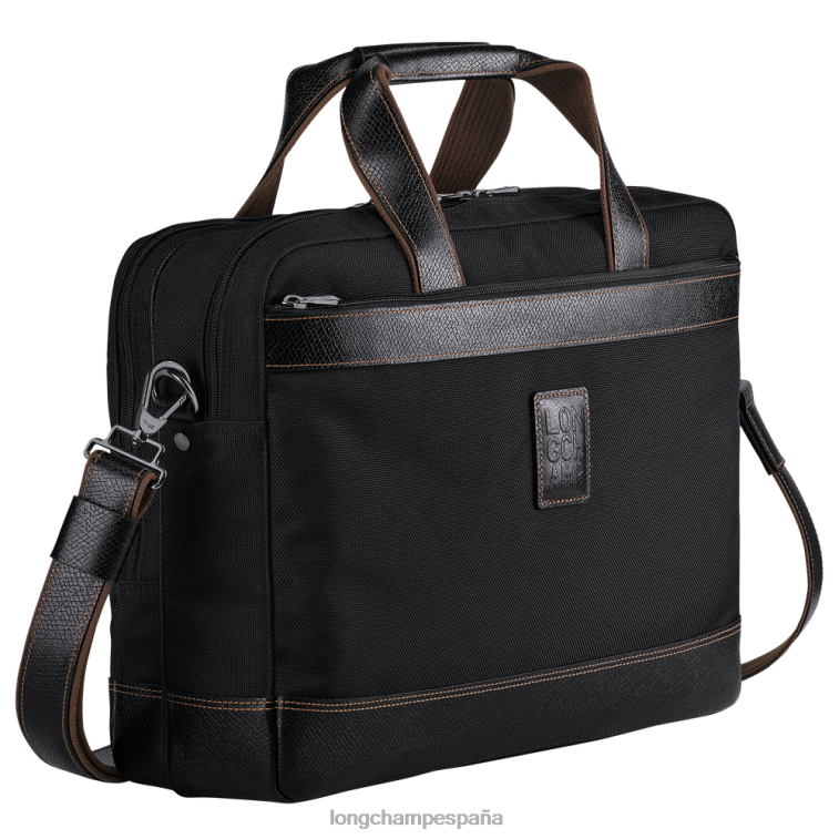 Longchamp maletín boxford negro hombres bolsas 064LB1096