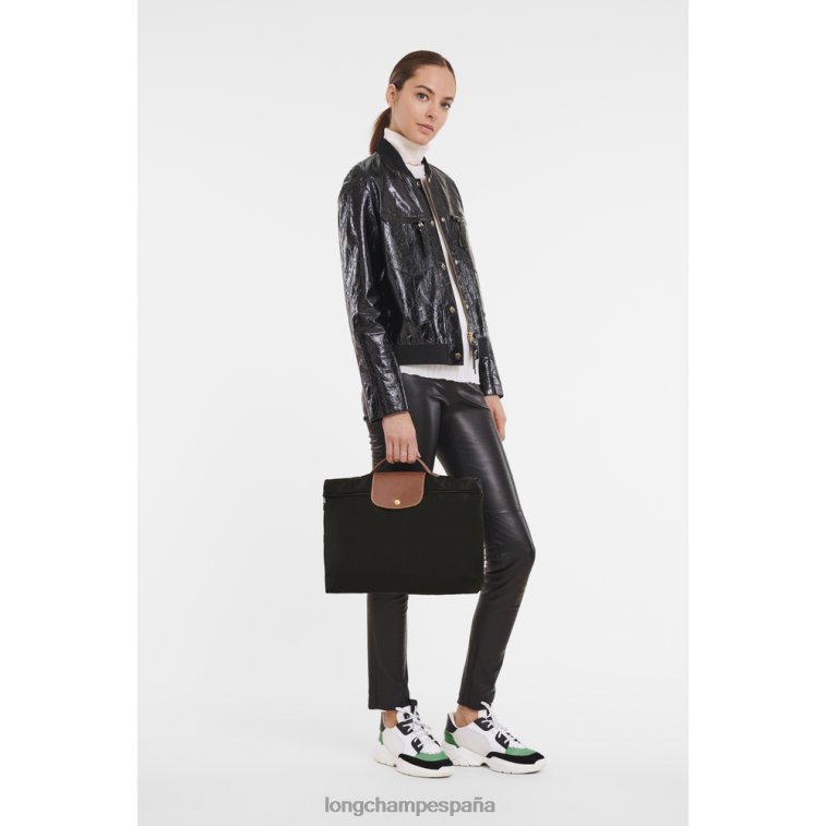 Longchamp maletín original le pliage negro hombres bolsas 064LB485