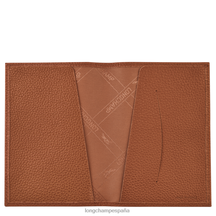 Longchamp cubierta del pasaporte le foulonne caramelo hombres Artículos de cuero 064LB726
