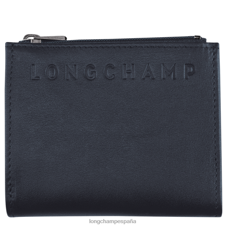 Longchamp billetera 3d azul medianoche hombres Artículos de cuero 064LB626