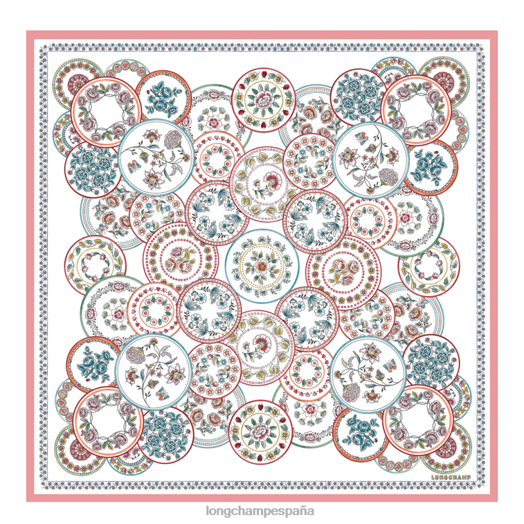 Longchamp bufanda de seda colección primavera/verano 2022 Marfil mujer accesorios 064LB1042