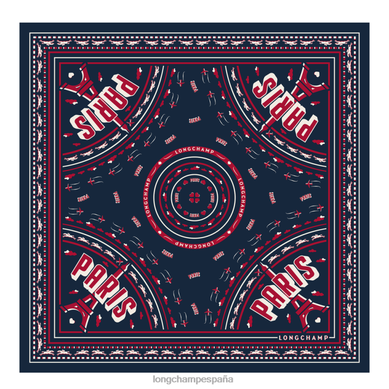 Longchamp pañuelo de seda colección primavera/verano 2023 50 Armada mujer accesorios 064LB1015