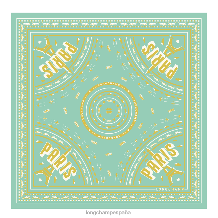 Longchamp pañuelo de seda colección primavera/verano 2023 50 celadón mujer accesorios 064LB1017