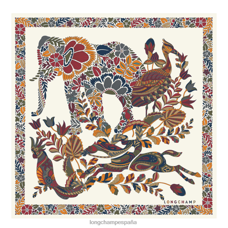 Longchamp pañuelo de seda colección primavera/verano 2023 50 crudo mujer accesorios 064LB1004