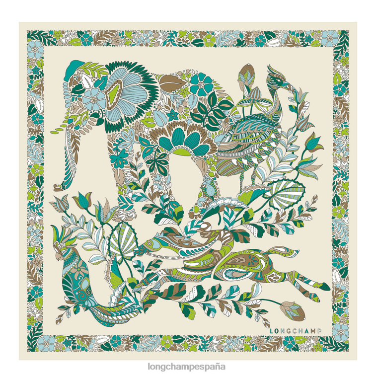 Longchamp pañuelo de seda colección primavera/verano 2023 50 hierba/luz verde mujer accesorios 064LB1007