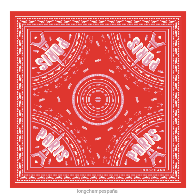 Longchamp pañuelo de seda colección primavera/verano 2023 50 naranja mujer accesorios 064LB1016