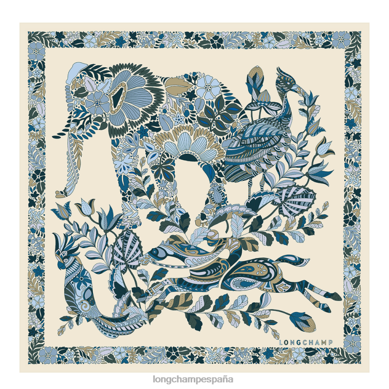 Longchamp pañuelo de seda colección primavera/verano 2023 50 pizarra mujer accesorios 064LB1005