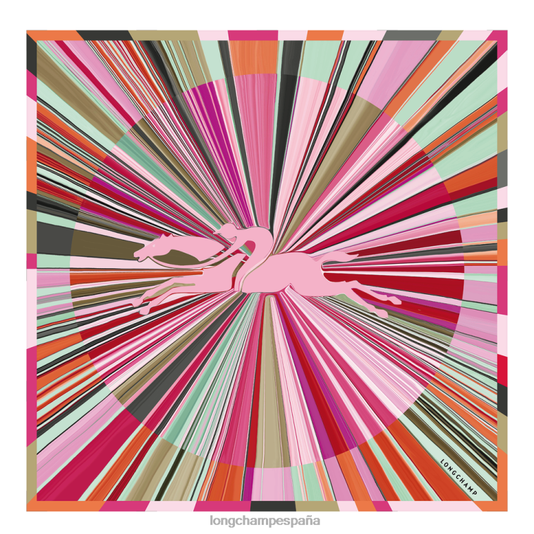 Longchamp pañuelo de seda colección primavera/verano 2023 70 fucsia mujer accesorios 064LB1037