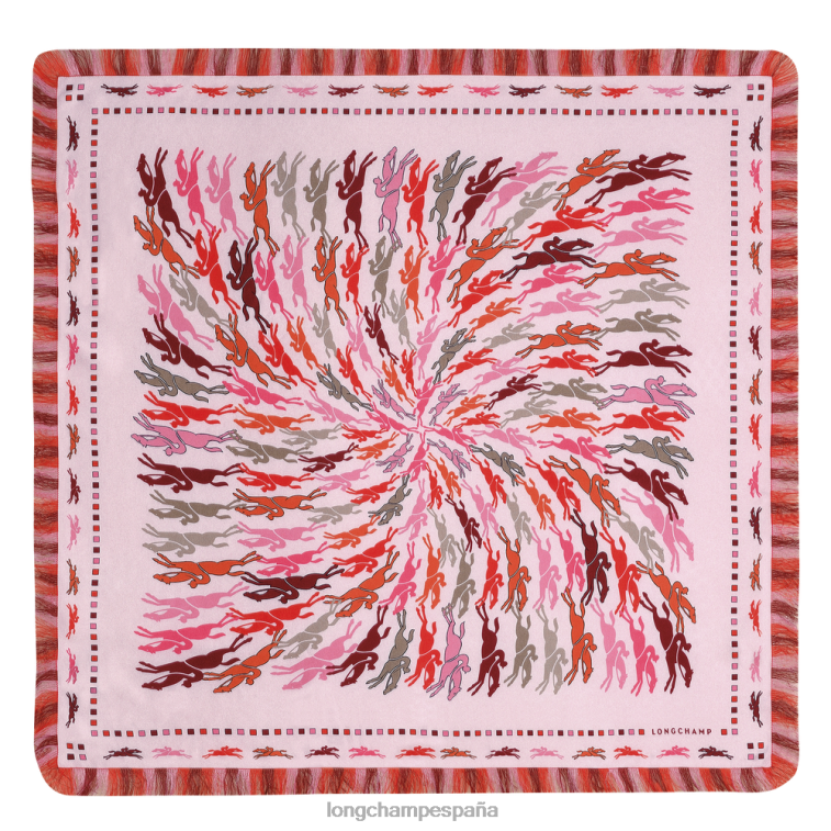 Longchamp pañuelo de seda colección primavera/verano 2023 70 rosa mujer accesorios 064LB1028