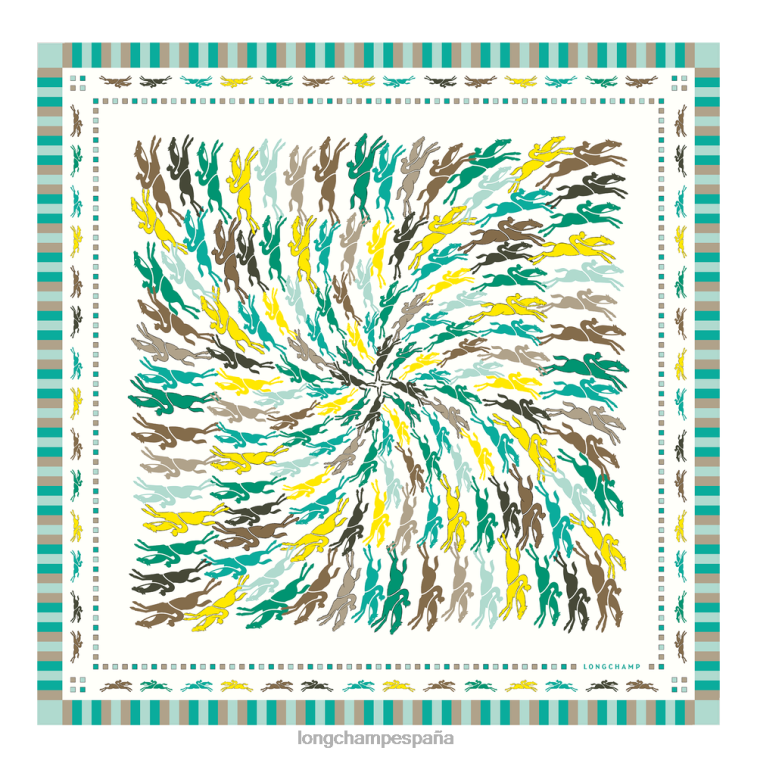Longchamp pañuelo de seda colección primavera/verano 2023 70 turquesa mujer accesorios 064LB1029