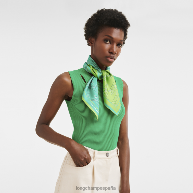 Longchamp pañuelo de seda colección primavera/verano 2023 70 turquesa mujer accesorios 064LB1032