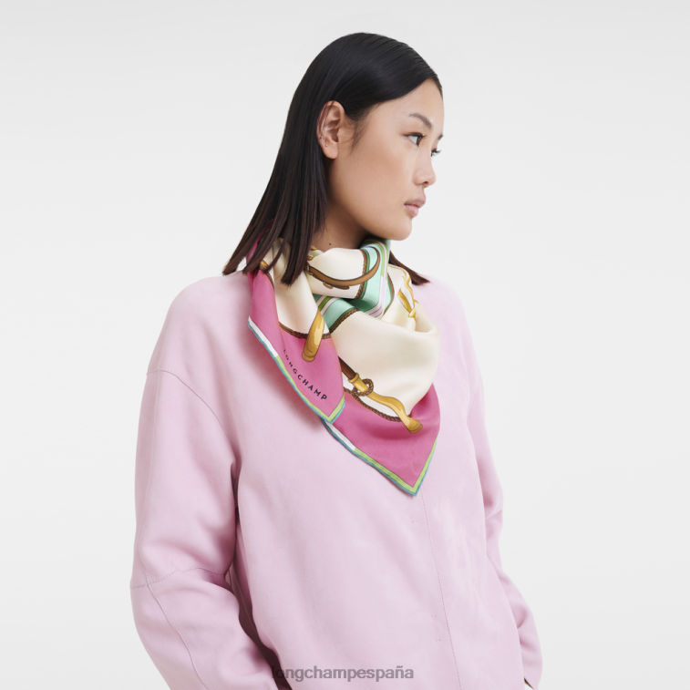 Longchamp pañuelo de seda colección primavera/verano 2023 90 fucsia mujer accesorios 064LB1047