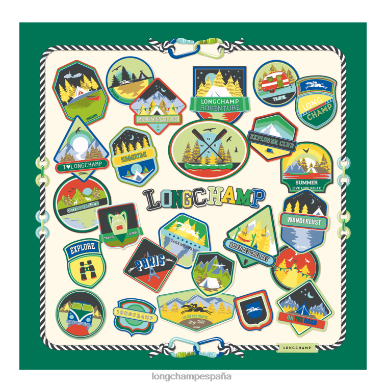 Longchamp pañuelo de seda colección primavera/verano 2023 90 hierba/luz verde mujer accesorios 064LB1058