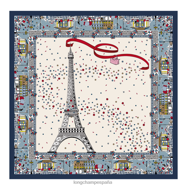 Longchamp pañuelo de seda colección primavera/verano 2023 Armada mujer accesorios 064LB1009