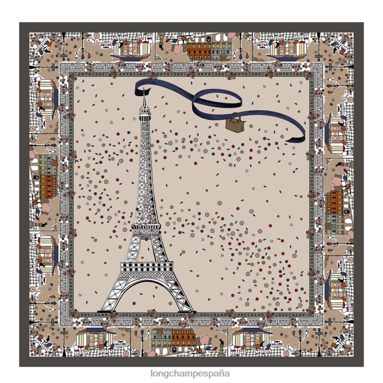 Longchamp pañuelo de seda colección primavera/verano 2023 papel mujer accesorios 064LB1012