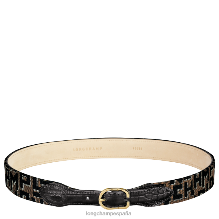 Longchamp cinturón de 1980 gris topo/negro mujer accesorios 064LB931