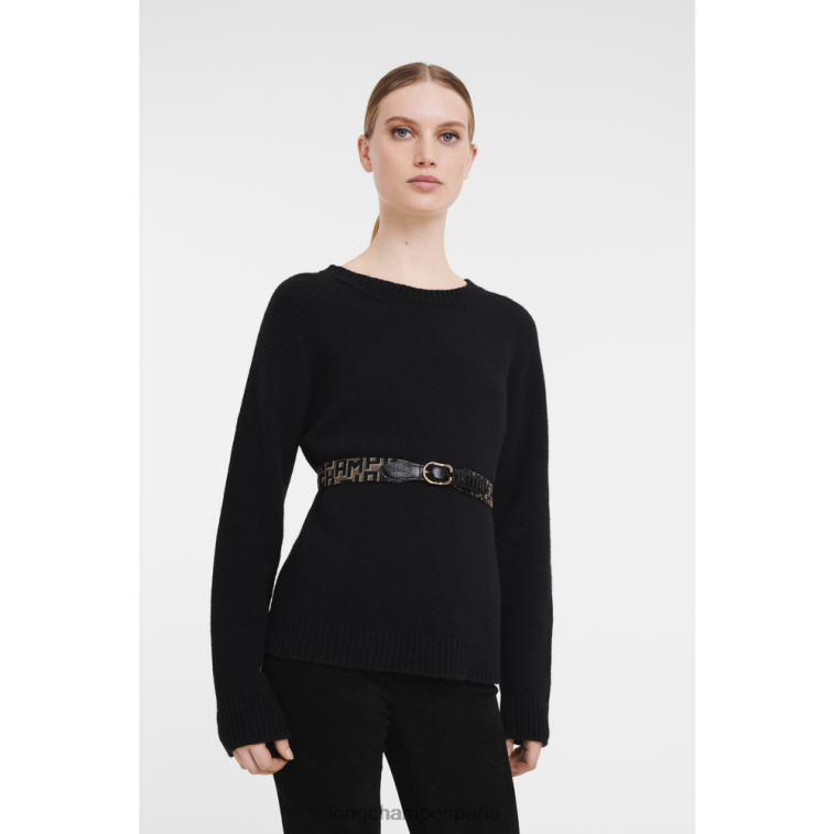 Longchamp cinturón de 1980 gris topo/negro mujer accesorios 064LB931