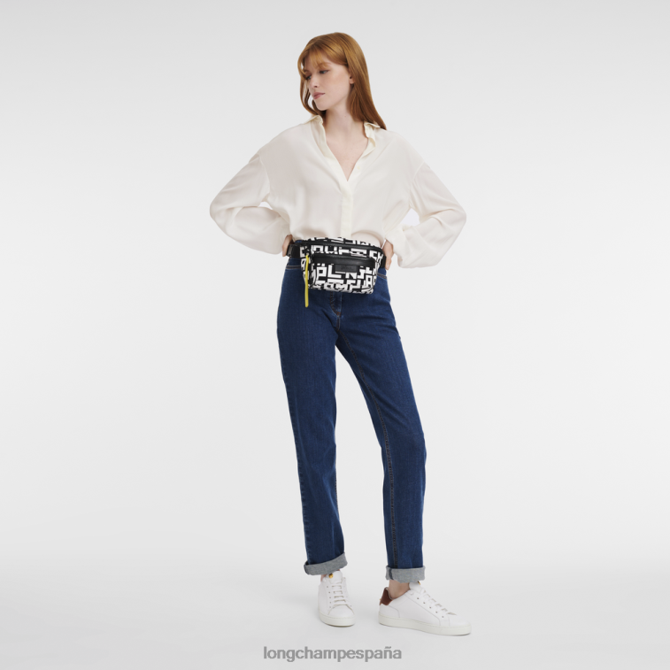 Longchamp riñonera le pliage lgp blanco negro mujer bolsas 064LB455