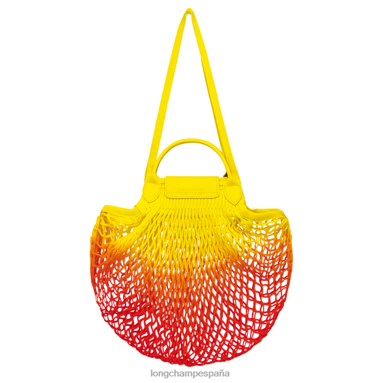 Longchamp bolsa de malla filet le pliage Amarillo naranja mujer bolsas 064LB8