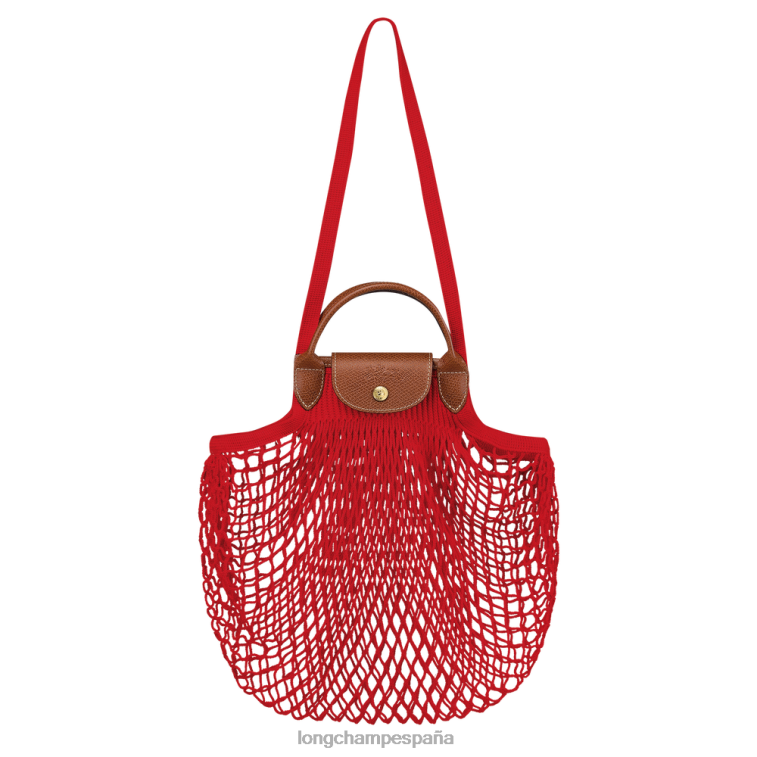 Longchamp bolsa de malla filet le pliage rojo mujer bolsas 064LB4