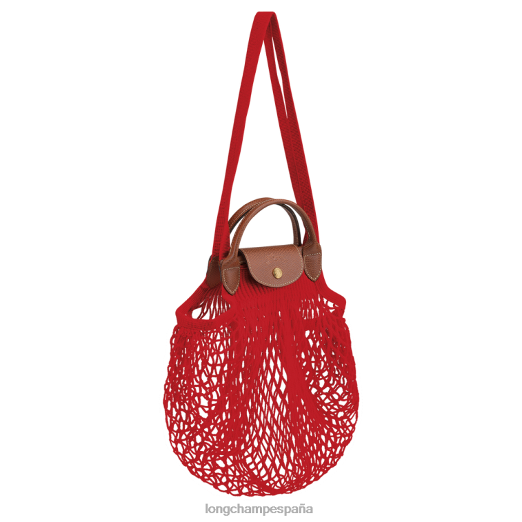 Longchamp bolsa de malla filet le pliage rojo mujer bolsas 064LB4