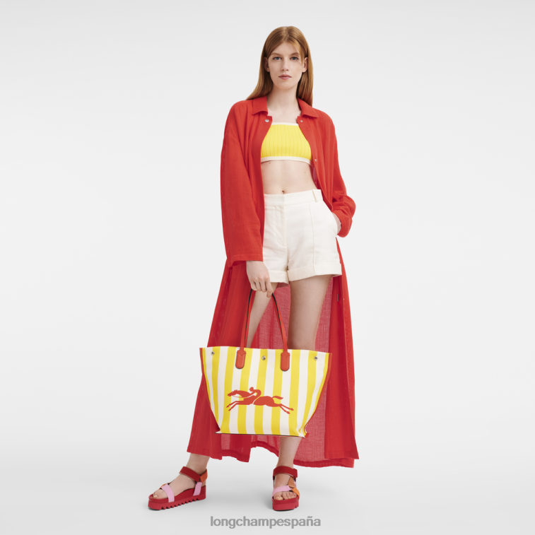Longchamp bolso shopper roseau esencial amarillo blanco mujer bolsas 064LB364