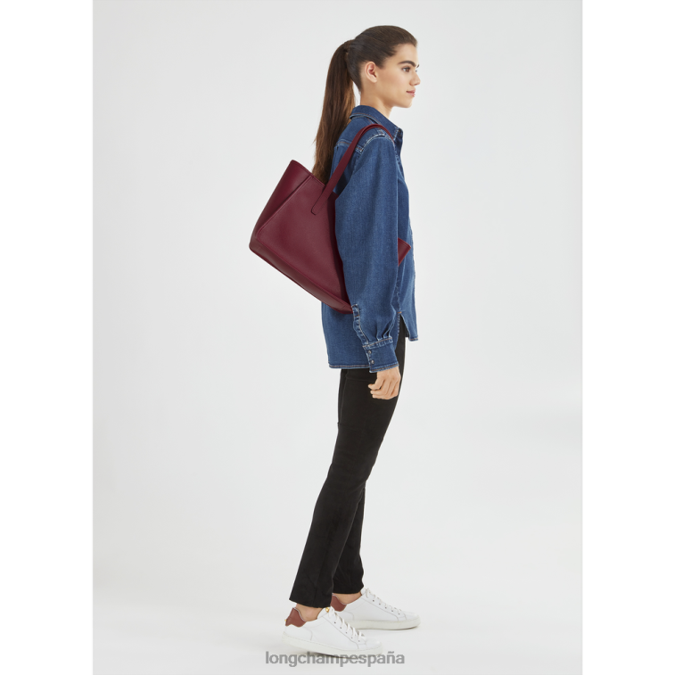 Longchamp bolso tote le foulonne rojo mujer bolsas 064LB386