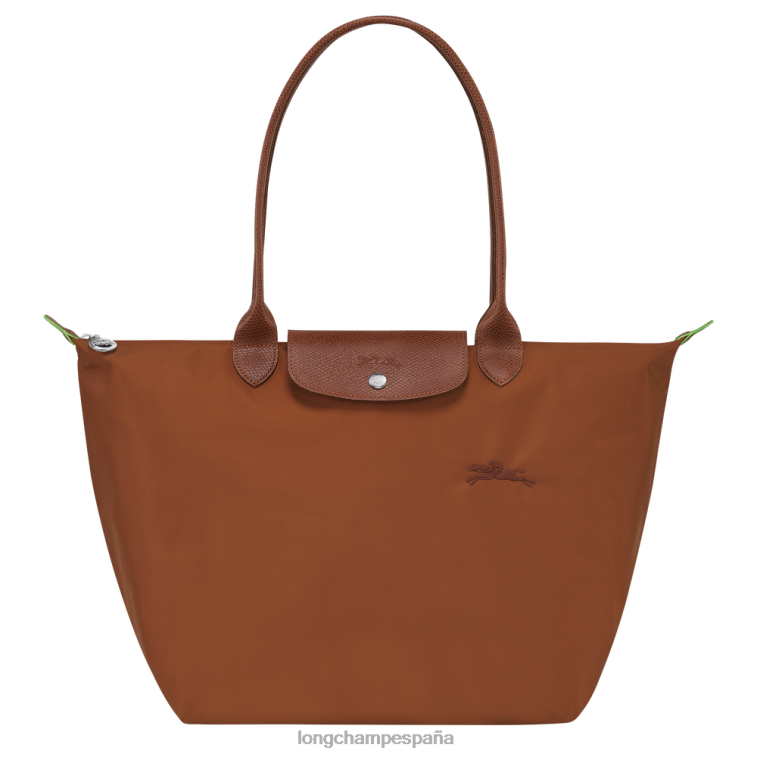 Longchamp bolso tote le pliage verde coñac mujer bolsas 064LB404
