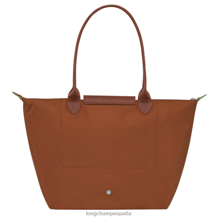 Longchamp bolso tote le pliage verde coñac mujer bolsas 064LB404