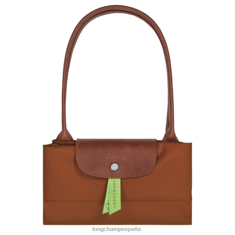 Longchamp bolso tote le pliage verde coñac mujer bolsas 064LB404