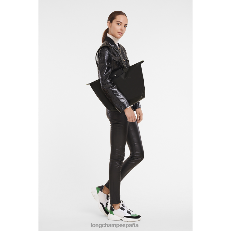 Longchamp bolso tote le pliage verde negro mujer bolsas 064LB30