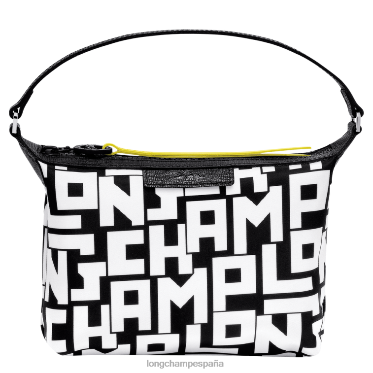 Longchamp embrague lgp le pliage blanco negro mujer bolsas 064LB227