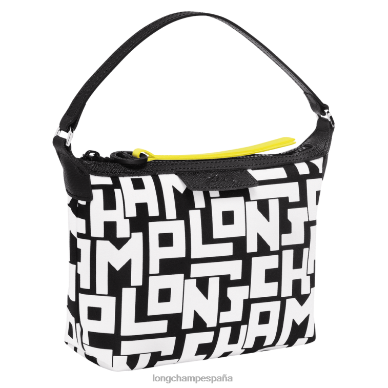 Longchamp embrague lgp le pliage blanco negro mujer bolsas 064LB227