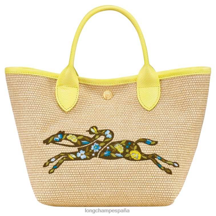 Longchamp bolsa tipo cesta le panier pliage amarillo mujer bolsas 064LB60