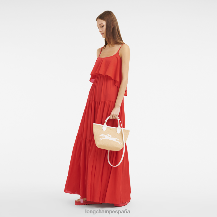 Longchamp bolsa tipo cesta le panier pliage blanco mujer bolsas 064LB63