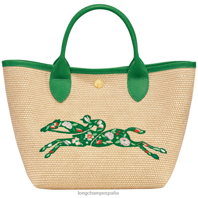 Longchamp bolsa tipo cesta le panier pliage verde mujer bolsas 064LB61
