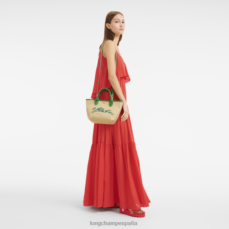 Longchamp bolsa tipo cesta le panier pliage verde mujer bolsas 064LB61