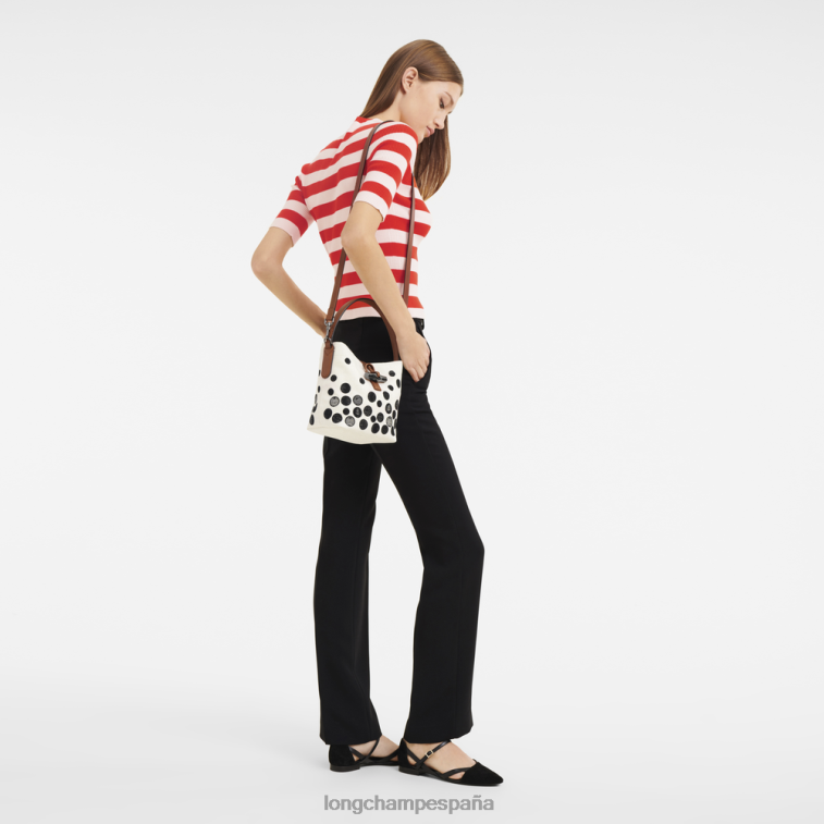 Longchamp bolso bombonera roseau esencial blanco negro mujer bolsas 064LB256