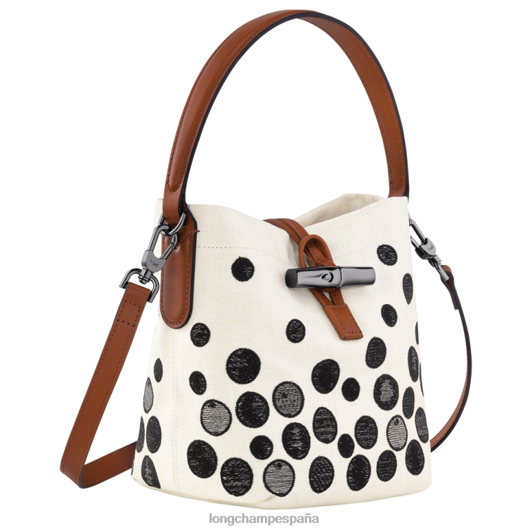 Longchamp bolso bombonera roseau esencial blanco negro mujer bolsas 064LB256