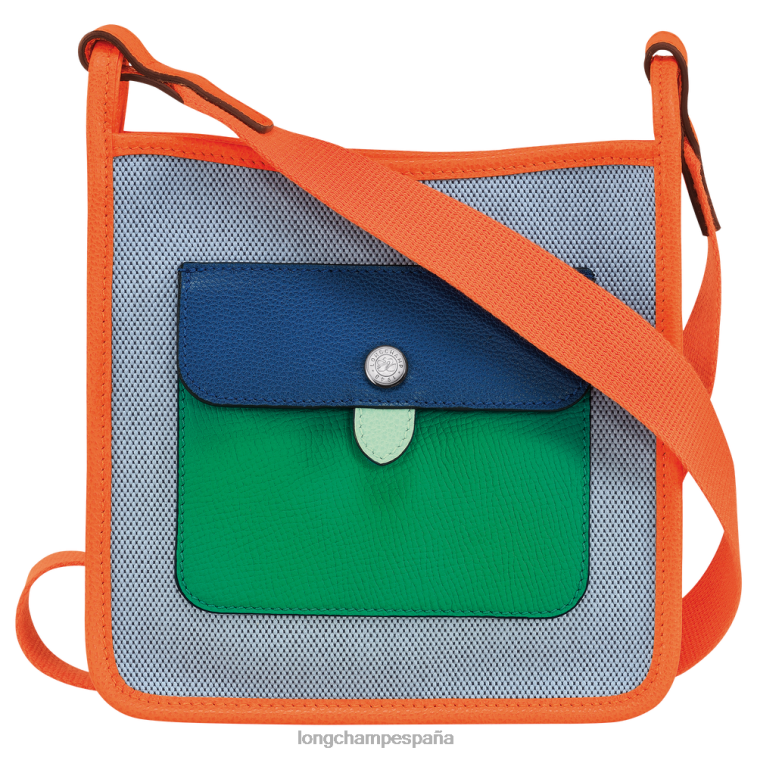Longchamp bolso crossbody le foulonne azul/naranja mujer bolsas 064LB259
