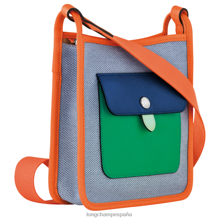Longchamp bolso crossbody le foulonne azul/naranja mujer bolsas 064LB259