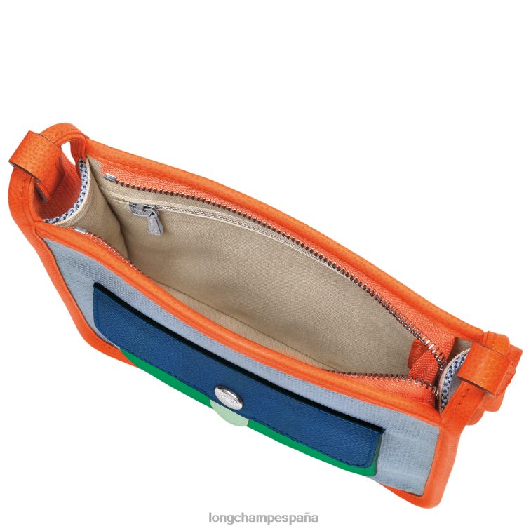 Longchamp bolso crossbody le foulonne azul/naranja mujer bolsas 064LB259
