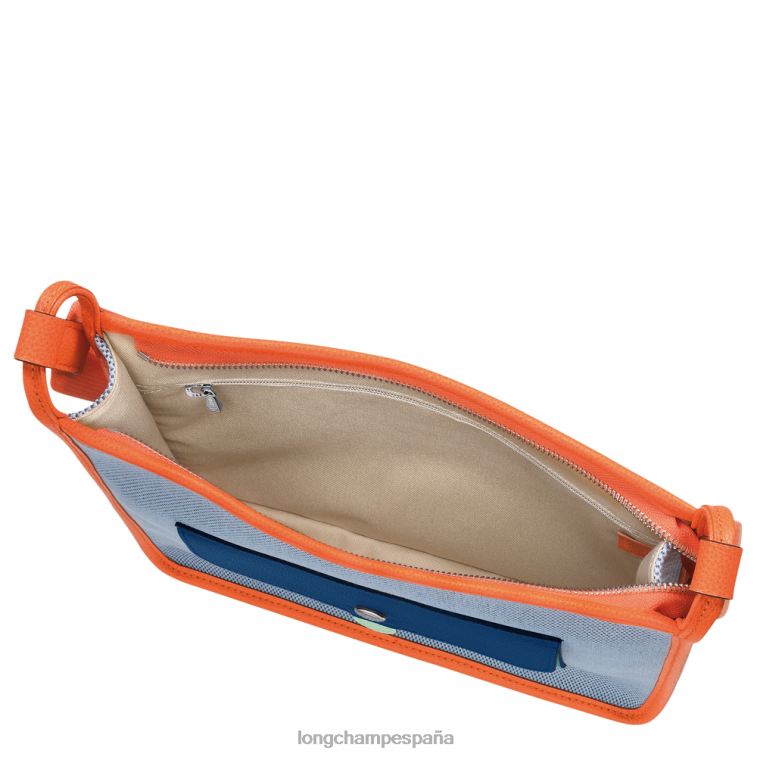 Longchamp bolso crossbody le foulonne con cremallera azul/naranja mujer bolsas 064LB260