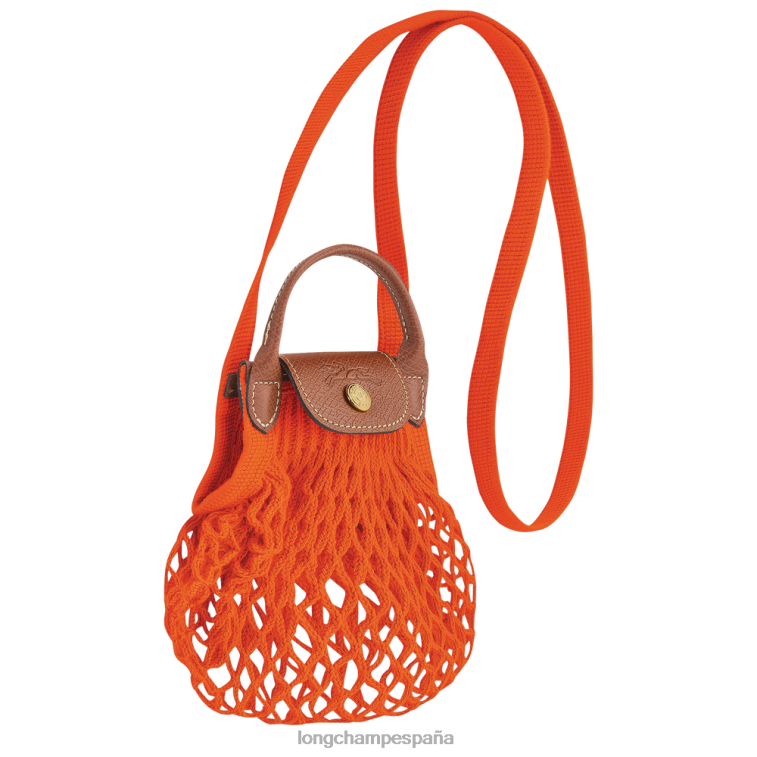 Longchamp bolsa de malla filet le pliage naranja mujer Artículos de cuero 064LB6