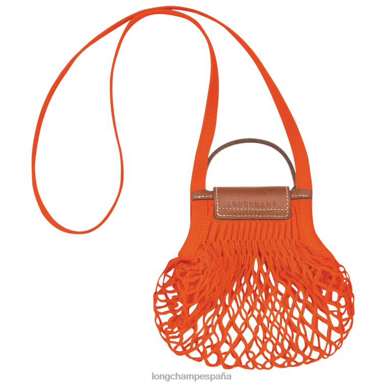 Longchamp bolsa de malla filet le pliage naranja mujer Artículos de cuero 064LB6