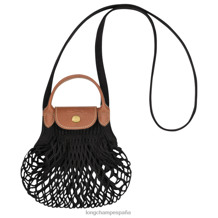 Longchamp bolsa de malla filet le pliage negro mujer Artículos de cuero 064LB218